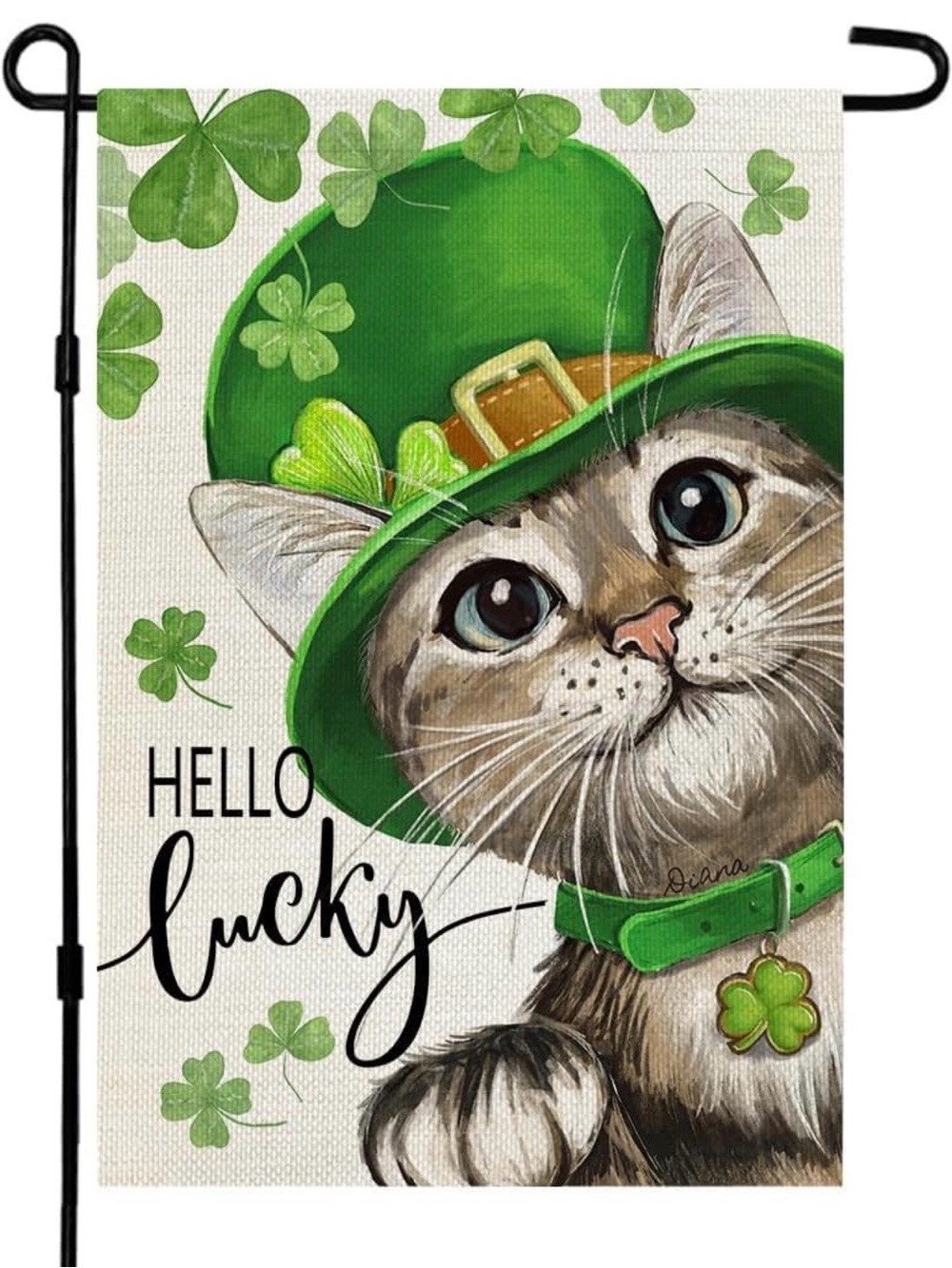 Lucky Cat St. Patrick's Day Garden Flag